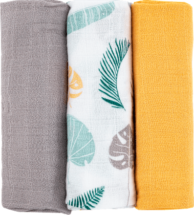 bambusové mušelínové pleny Moussy Ochre Leaves Petite&Mars