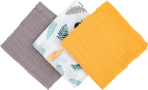 bambusové mušelínové pleny Moussy Ochre Leaves Petite&Mars