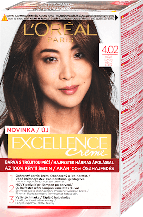 Tartós hajfesték, irizáló barna 4.02 L'ORÉAL PARiS EXCELLENCE Creme
