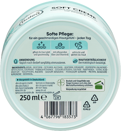 Intenzíven hidratáló krém arcra és testre, E-vitaminnal Balea