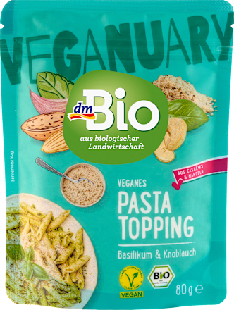 topping na těstoviny s bazalkou a česnekem dmBio