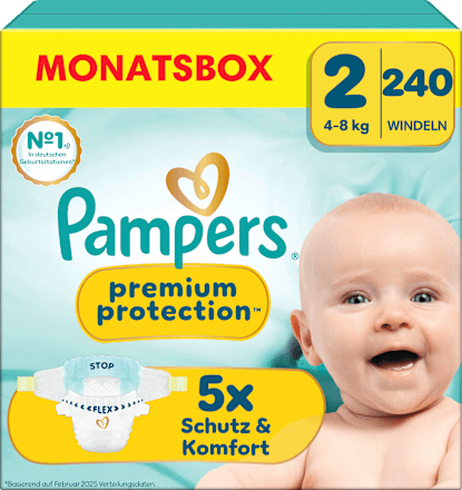 Windeln Premium Protection New Baby Gr. 2 Mini (4-8 kg) Monatsbox Pampers premium protection