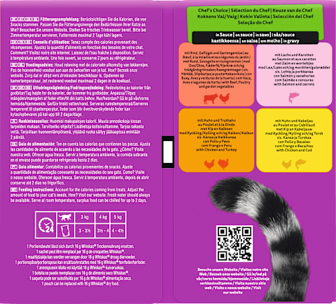 Nassfutter Katze Chef's Choice in Sauce, Tasty Mix Megapack (40x85 g) Whiskas