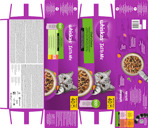 Nassfutter Katze Chef's Choice in Sauce, Tasty Mix Megapack (40x85 g) Whiskas