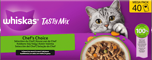 Nassfutter Katze Chef's Choice in Sauce, Tasty Mix Megapack (40x85 g) Whiskas