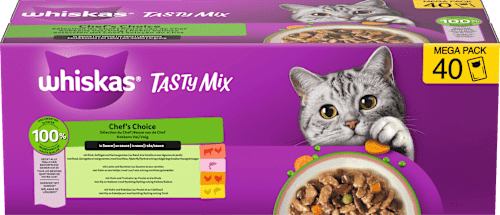 Nassfutter Katze Chef's Choice in Sauce, Tasty Mix Megapack (40x85 g) Whiskas