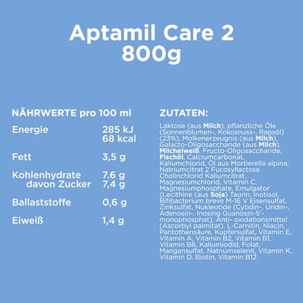 Folgemilch 2 Care nach dem 6. Monat Aptamil