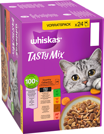 Nassfutter Katze Country Collection in Sauce, Tasty Mix Multipack (24x85 g) Whiskas