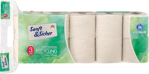 Toilettenpapier Recycling 3lagig (10x220 Blatt) Sanft&Sicher
