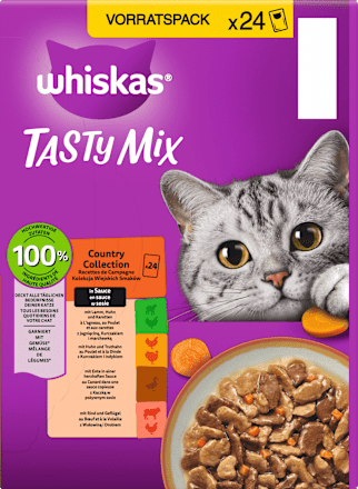 Nassfutter Katze Country Collection in Sauce, Tasty Mix Multipack (24x85 g) Whiskas