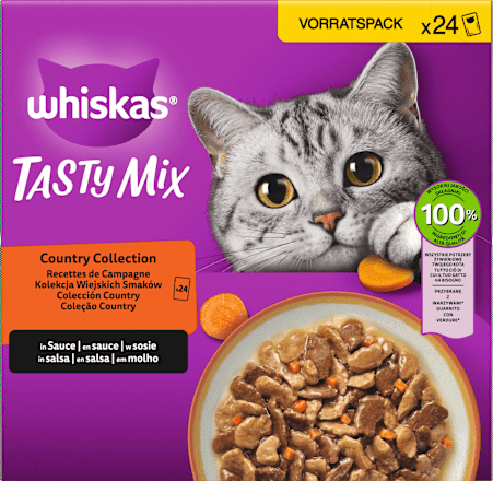 Nassfutter Katze Country Collection in Sauce, Tasty Mix Multipack (24x85 g) Whiskas