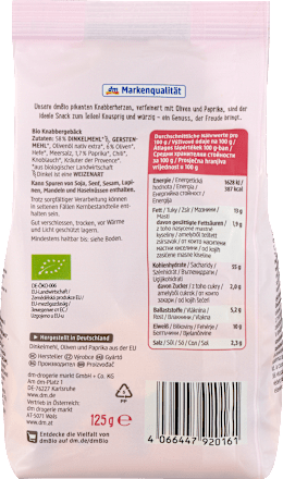 Knabberherzen Olive-Paprika dmBio