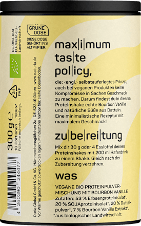 Proteinpulver Bourbon Vanille, vegan Naduria