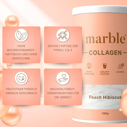 Kollagenpulver Peach Hibiscus marble