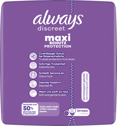 discreet Einlagen Inkontinenz Maxi, Big Pack always