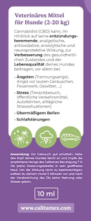 CBD Öl für den Hund, Beruhigung 7% CALITAMEX