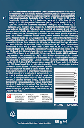 Nassfutter Katze mit Kalb & Gemüse, Perle - erlesene Streifen in Sauce Purina Gourmet