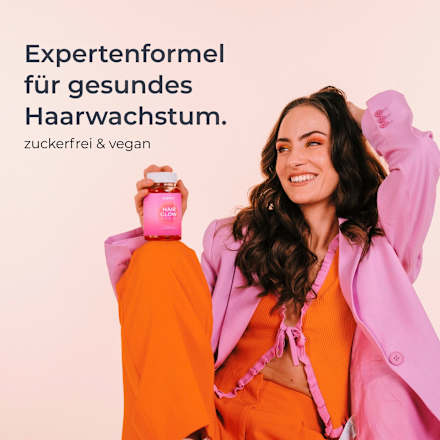 Haarvitamine Hair Glow Biotin I B12 + 8 Essentials Gummies (45 Stück) yuicy