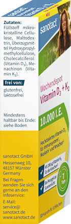Vitamin D3 + K2 Wochendepot Kapseln 10 St sanotact