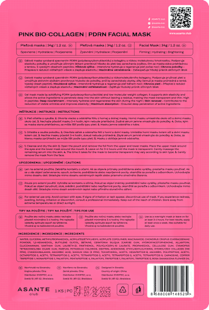 Gélová pleťová maska Pink Bio-Collagen PDRN ASANTE
