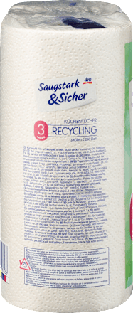 Küchentücher Halbblatt Recycling 3-lagig (3x200 Blatt) Saugstark&Sicher