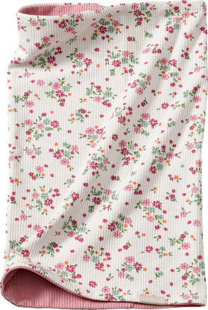 Loop Schal mit Ripp-Struktur & Blumen-Muster, weiß ALANA