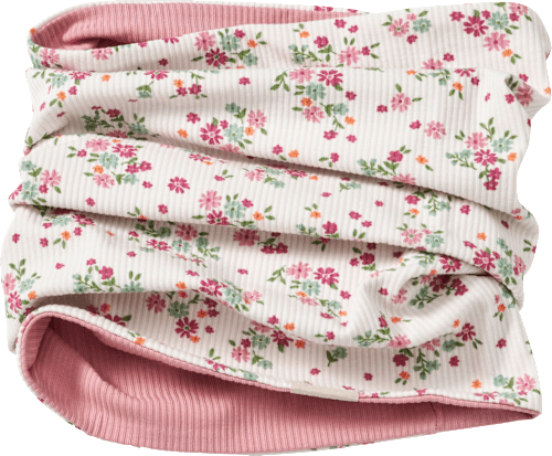 Loop Schal mit Ripp-Struktur & Blumen-Muster, weiß ALANA