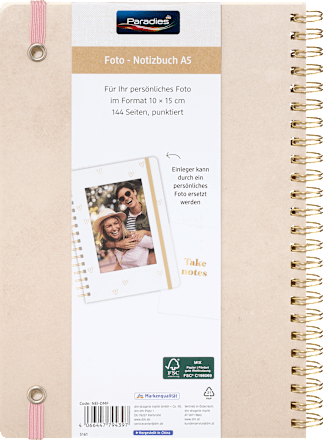 Foto-Notizbuch mit Spiralbindung Notes  Paradies