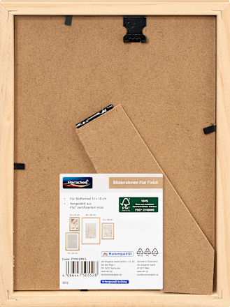 Bilderrahmen Flat Finish 13x18 cm, Holz hell Paradies