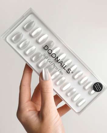 Künstliche Nägel, Soft Gel Press Ons White Cat Eye  Doonails