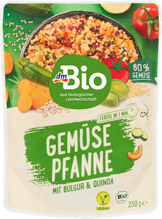 Mix pronto di bulgur e quinoa con verdure saltate bio dmBio