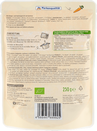 Mix pronto di bulgur e quinoa con verdure saltate bio dmBio