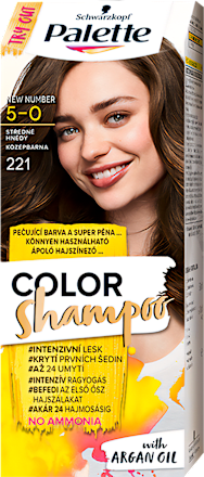 Farba na vlasy - 5-0 stredne hnedý Palette COLOR Shampoo
