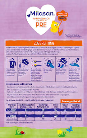 Anfangsmilch PRE von Geburt an Milasan