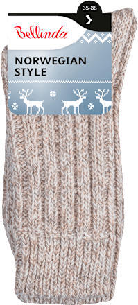 ponožky unisex Norwegian béžový melír, velikost 35-38 Bellinda