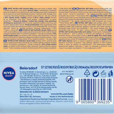 Chusteczki biodegradowalne Toddies  NIVEA BABY