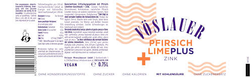 Erfrischungsgetränk Pfirsich Lime Plus VÖSLAUER