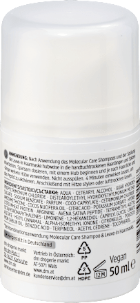 Maschera per capelli MOLECULAR CARE senza risciacquo Balea PROFESSIONAL