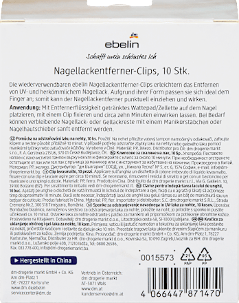 klipy na odstraňování laku na nehty ebelin