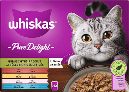 Nassfutter Katze Pure Delight Gemischtes Ragout in Gelee Whiskas