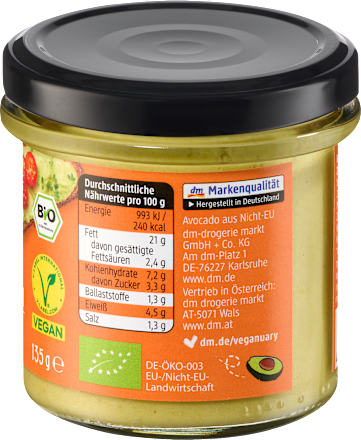 Gemüseaufstrich, mit Avocado dmBio