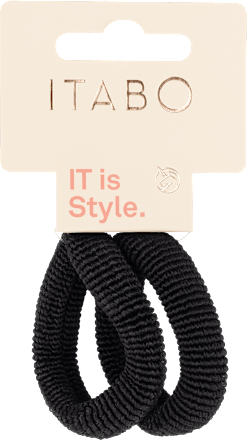 Rebraste gumice za kosu – mekane crne ITABO