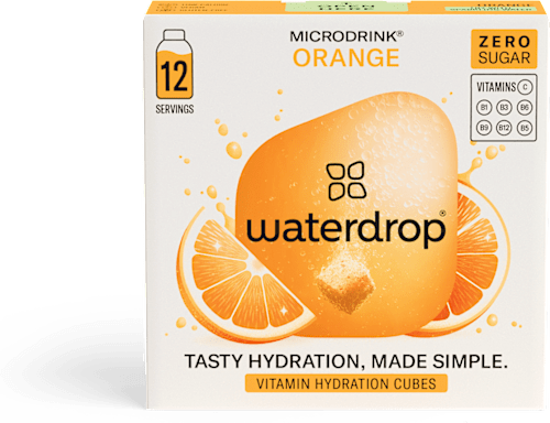 Šumeče kocke z vitamini Microdrink - pomaranča waterdrop