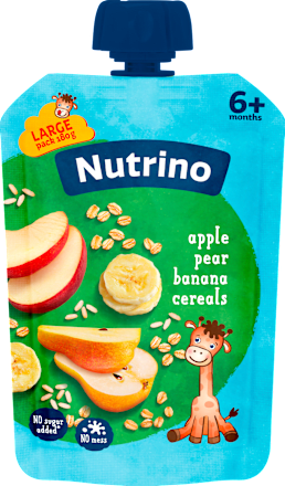 Voćna kašica – jabuka, kruška, banana, žitarice, 6+ mjeseci Nutrino