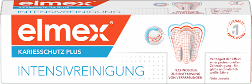 Zahnpasta Kariesschutz Plus, Intensivreinigung elmex