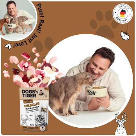 Nassfutter Katze mit Huhn, Wild & Süßkartoffel, Wildling DOGS'n TIGER