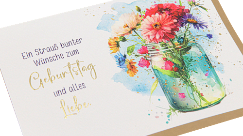 Grußkarte Geburtstag Blumenvase CACTUS