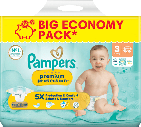 Windeln Premium Protection Gr. 3 (6-10 kg) Big Pack Pampers premium protection