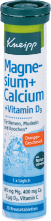 Šumivé tablety Magnézium, Calcium + Vitamín D3 Kneipp
