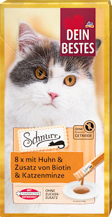 Katzenleckerli Huhn mit Biotin & Katzenminze, Schnurr (8 Stück) Dein Bestes